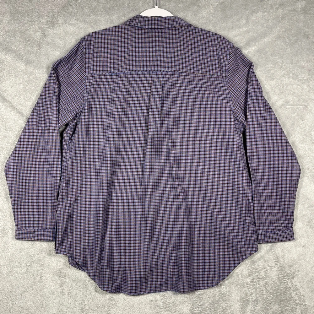 L.L. Bean Wicked Good Flannel Shirt Men‎ XL Nutmeg Blue Brown Houndstooth New